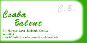 csaba balent business card